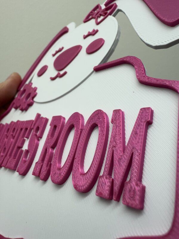 Personalised 3D Bunny Girl Kids Door Sign, Custom Name Room Décor - Image 9