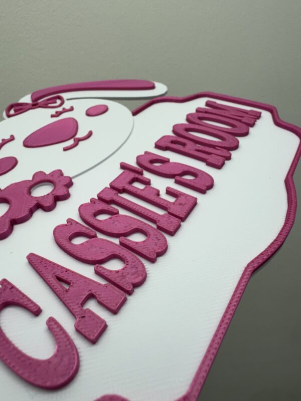 Personalised 3D Bunny Girl Kids Door Sign, Custom Name Room Décor - Image 8