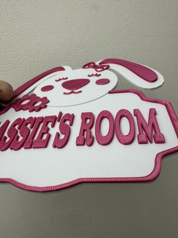Personalised 3D Bunny Girl Kids Door Sign, Custom Name Room Décor - Image 10