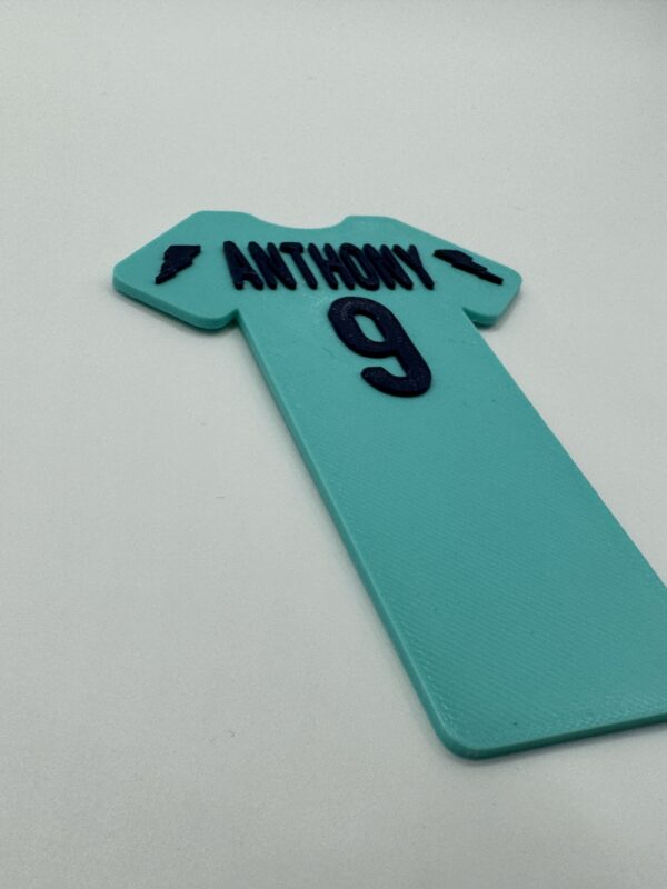 Personalised 3D Sports Jersey Bookmark – Custom Name & Number Gift - Image 3