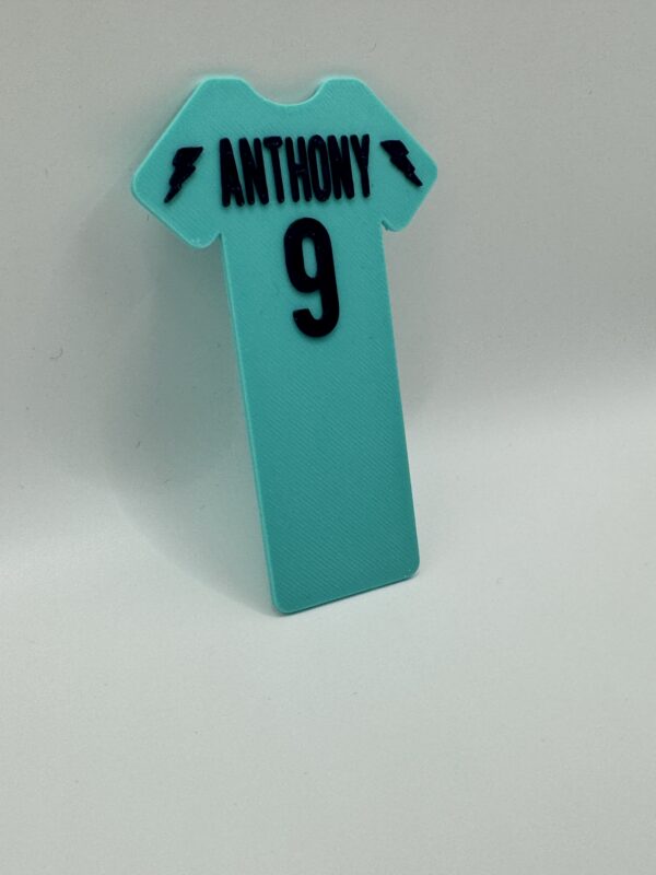 Personalised 3D Sports Jersey Bookmark – Custom Name & Number Gift - Image 6