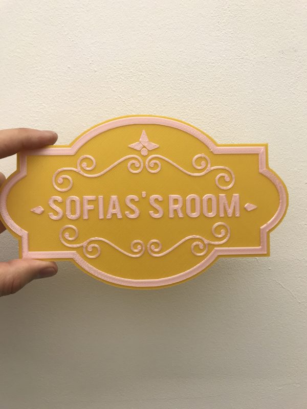 Personalised 3D Dual Colour Custom Kids Bedroom Door Sign - Image 2