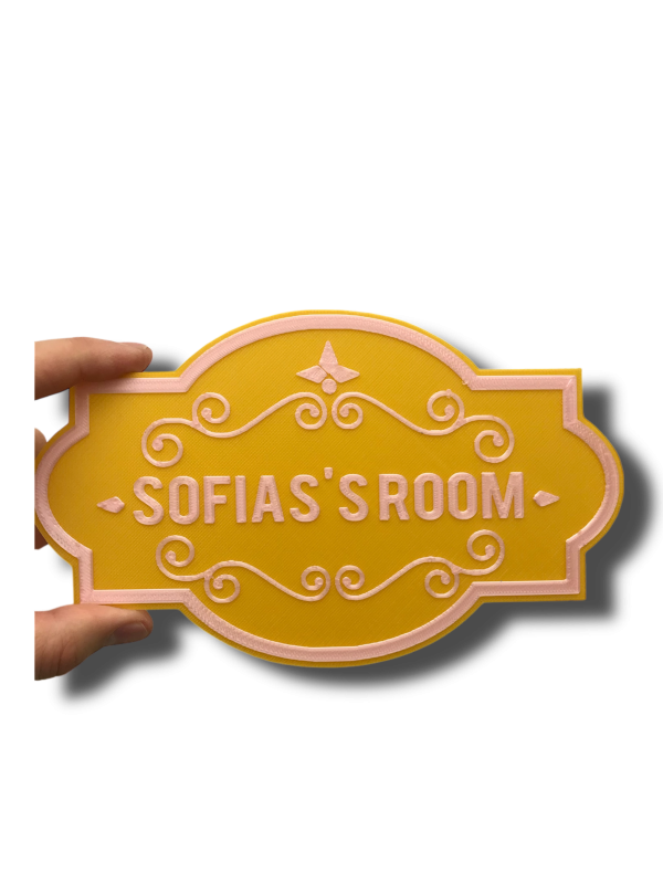 Personalised 3D Dual Colour Custom Kids Bedroom Door Sign