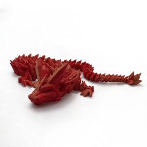 3D Orange & Red Crystal Dragon