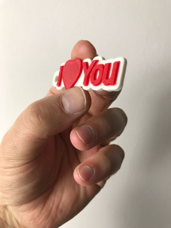 Dual Colour 3D “I ❤️ You” Keyring – Soft & Flexible Gift - Image 3
