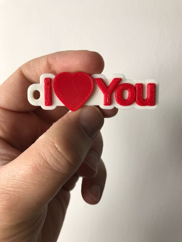 Dual Colour 3D “I ❤️ You” Keyring – Soft & Flexible Gift - Image 2