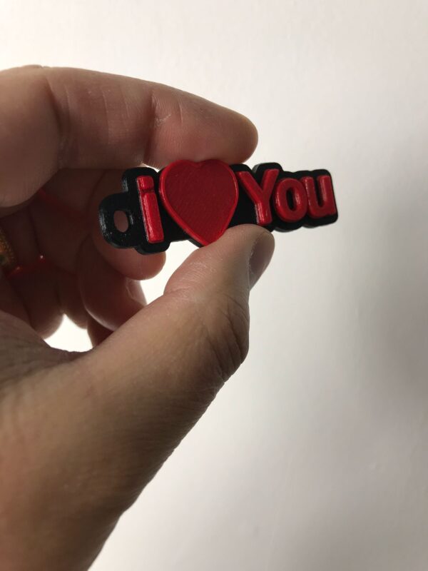 Dual Colour 3D “I ❤️ You” Keyring – Soft & Flexible Gift - Image 9