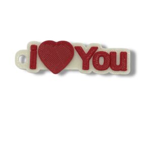 Dual Colour 3D “I ❤️ You” Keyring – Soft & Flexible Gift