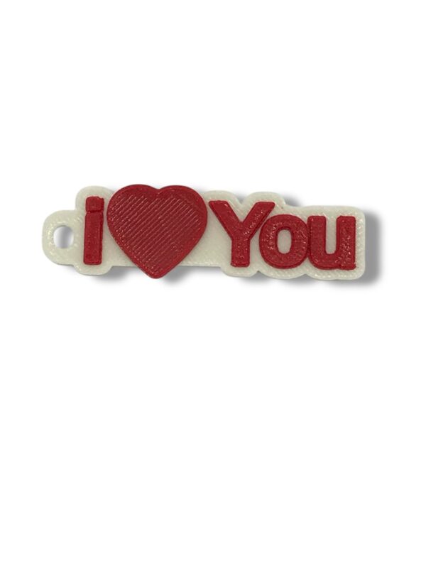 Dual Colour 3D “I ❤️ You” Keyring – Soft & Flexible Gift