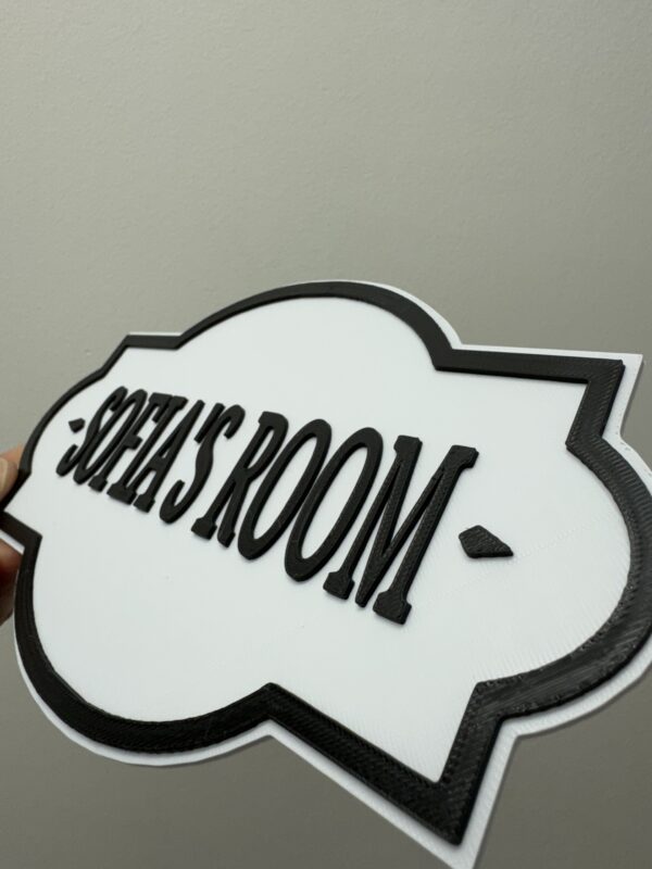 Dual-Colour 3D Name Door Sign, Custom Personalised Bedroom Décor - Image 3