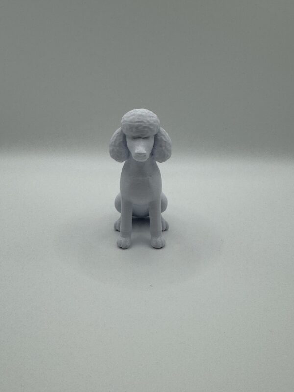 Poodle 3D Figurine – Stylish Solid Colour Dog Sculpture - Image 3