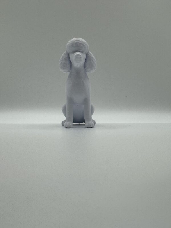 Poodle 3D Figurine – Stylish Solid Colour Dog Sculpture - Image 2