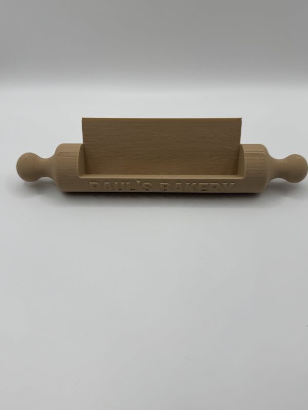 ? Personalised 3D Rolling Pin Business Card Holder – Custom Bakery or Café Desk Display - Image 4