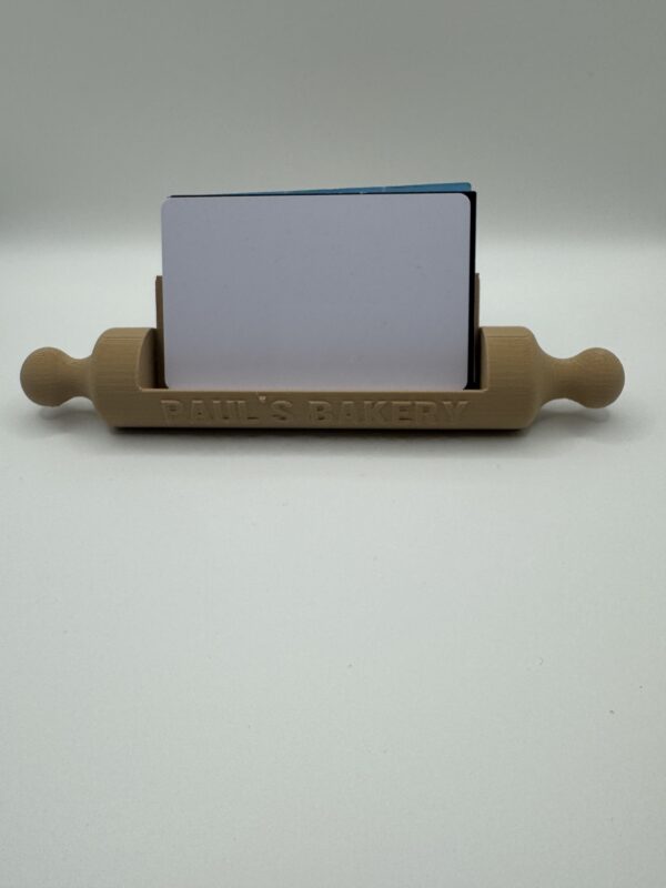 ? Personalised 3D Rolling Pin Business Card Holder – Custom Bakery or Café Desk Display - Image 10
