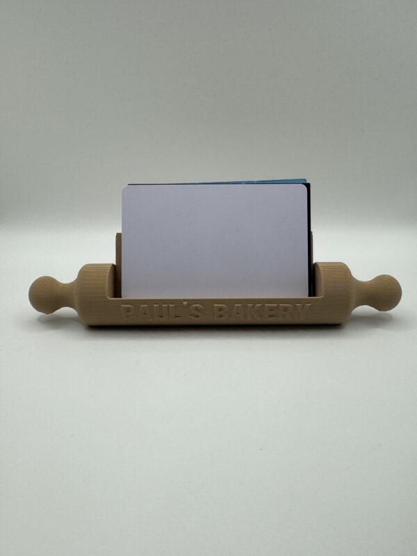 ? Personalised 3D Rolling Pin Business Card Holder – Custom Bakery or Café Desk Display - Image 7
