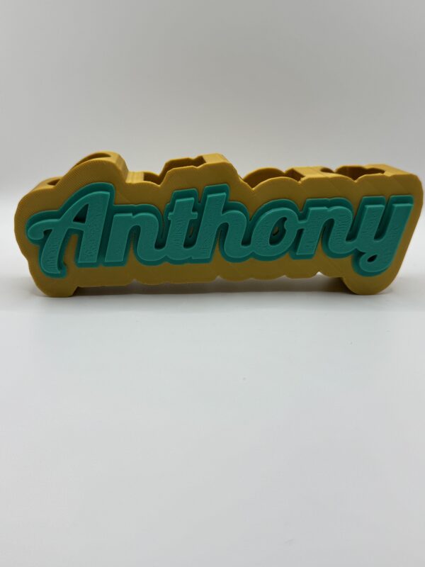 Personalised 3D Name Pen Holder – Dual-Colour Desk Organizer - Image 3
