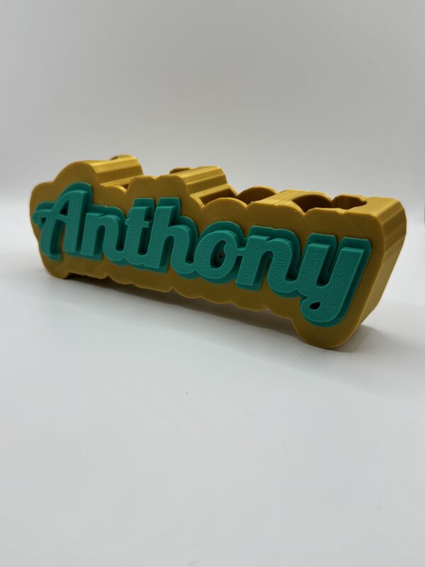 Personalised 3D Name Pen Holder – Dual-Colour Desk Organizer - Image 4