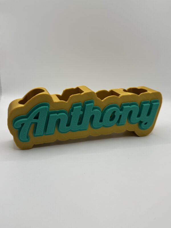 Personalised 3D Name Pen Holder – Dual-Colour Desk Organizer - Image 5