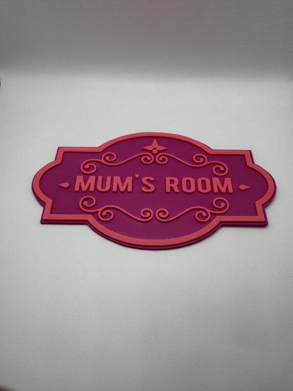 3D “Mum’s Room” Door Sign – Dual-Colour Personalised Plaque for Her Space - Image 3