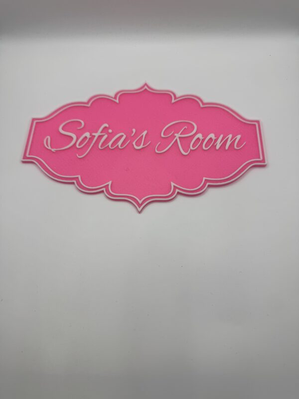 3D Dual-Colour Door Sign, “Sofia’s Room”, Elegant Personalised Name Plaque - Image 2