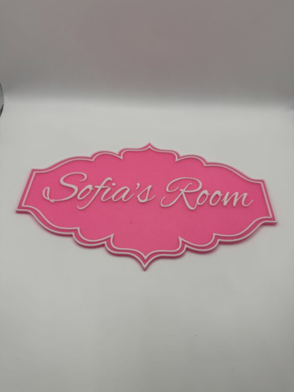 3D Dual-Colour Door Sign, “Sofia’s Room”, Elegant Personalised Name Plaque - Image 3