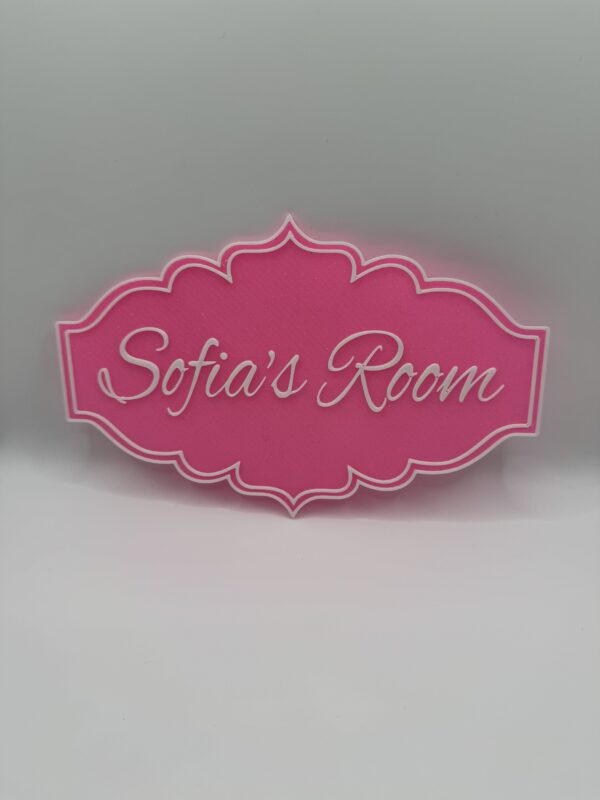 3D Dual-Colour Door Sign, “Sofia’s Room”, Elegant Personalised Name Plaque - Image 4