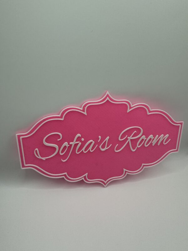 3D Dual-Colour Door Sign, “Sofia’s Room”, Elegant Personalised Name Plaque - Image 5