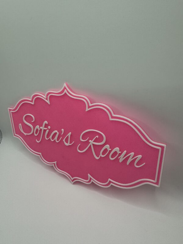 3D Dual-Colour Door Sign, “Sofia’s Room”, Elegant Personalised Name Plaque - Image 6