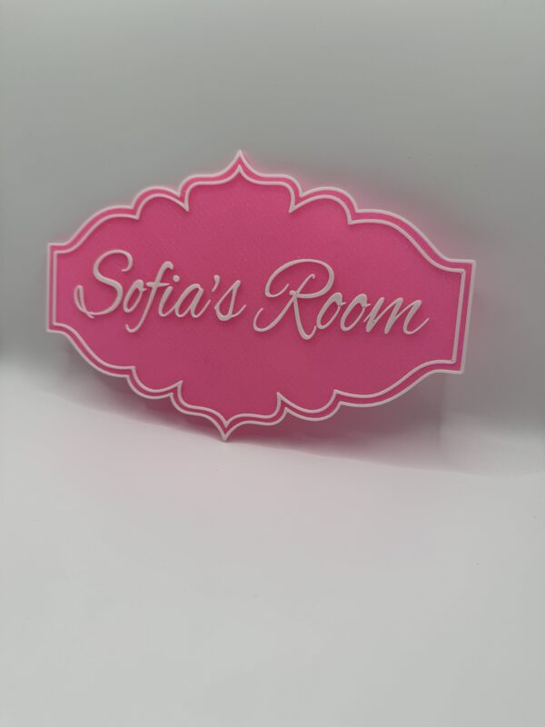 3D Dual-Colour Door Sign, “Sofia’s Room”, Elegant Personalised Name Plaque - Image 9