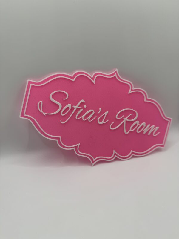 3D Dual-Colour Door Sign, “Sofia’s Room”, Elegant Personalised Name Plaque - Image 12