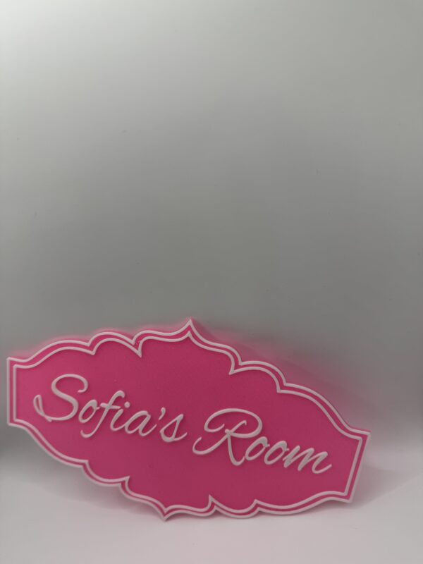 3D Dual-Colour Door Sign, “Sofia’s Room”, Elegant Personalised Name Plaque - Image 13