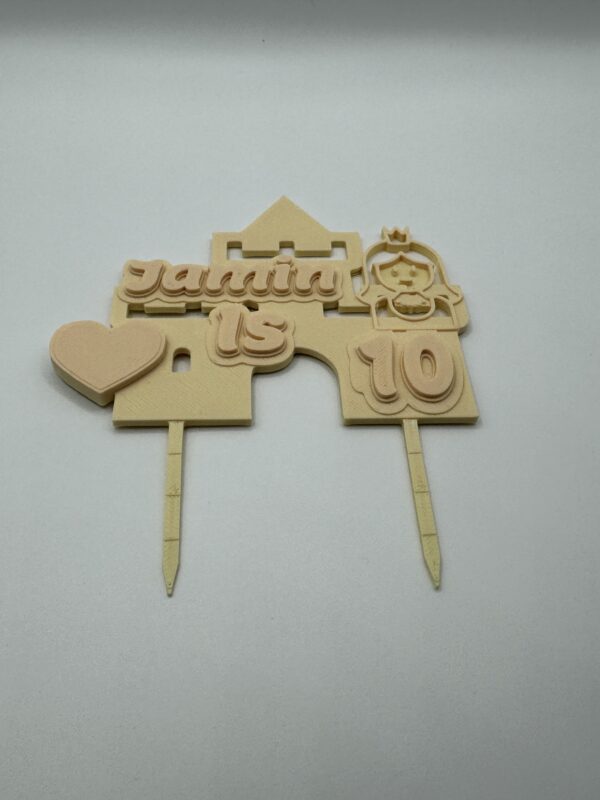 ? Personalised 3D Birthday Cake Topper – Castle & Princess Design - Image 3