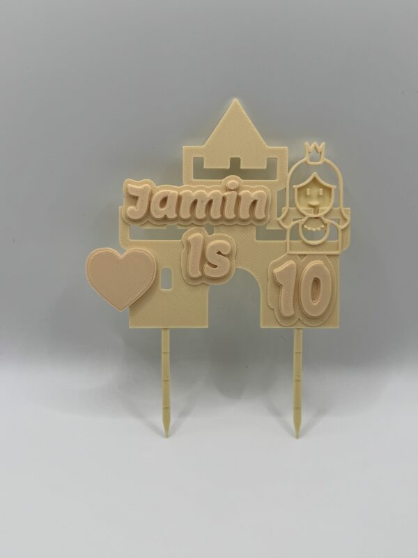 ? Personalised 3D Birthday Cake Topper – Castle & Princess Design - Image 4