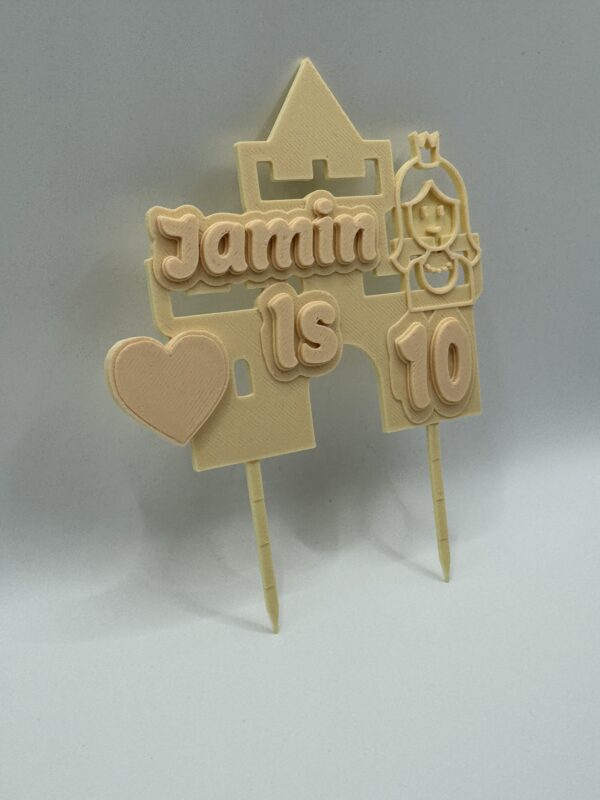 ? Personalised 3D Birthday Cake Topper – Castle & Princess Design - Image 5
