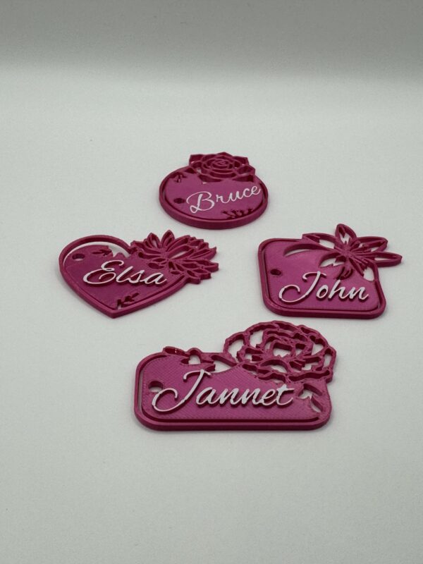 ? 3D Personalised Wedding Table Name Toppers – Elegant Floral Place Settings - Image 2
