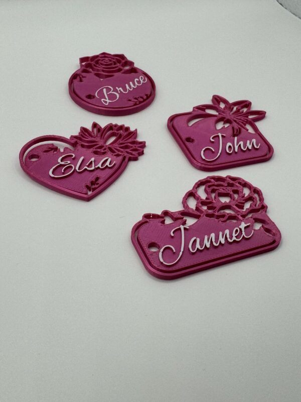 ? 3D Personalised Wedding Table Name Toppers – Elegant Floral Place Settings - Image 3