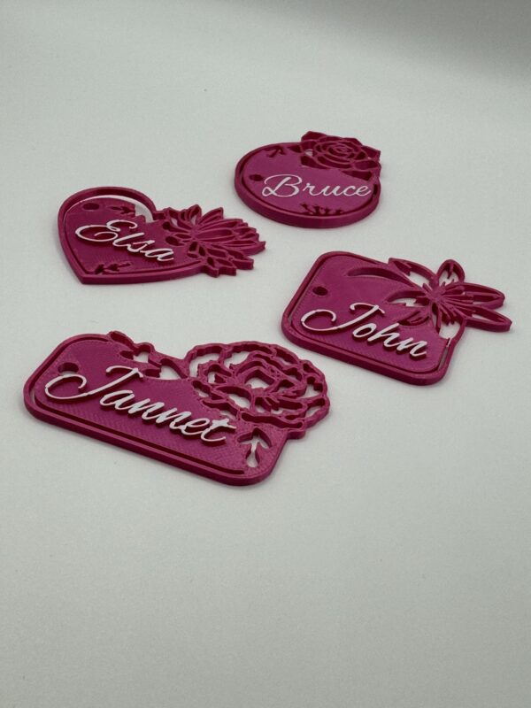 ? 3D Personalised Wedding Table Name Toppers – Elegant Floral Place Settings - Image 4