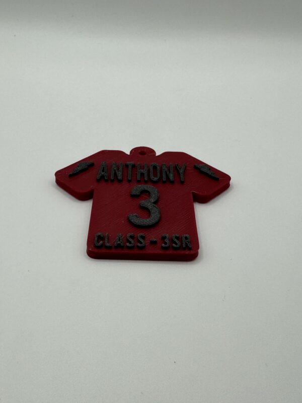 ? Custom 3D Sports Jersey Keychain – Personalised Name & Number - Image 2