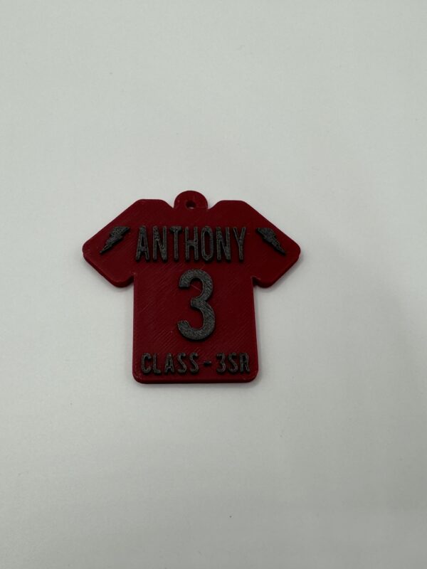 ? Custom 3D Sports Jersey Keychain – Personalised Name & Number - Image 3