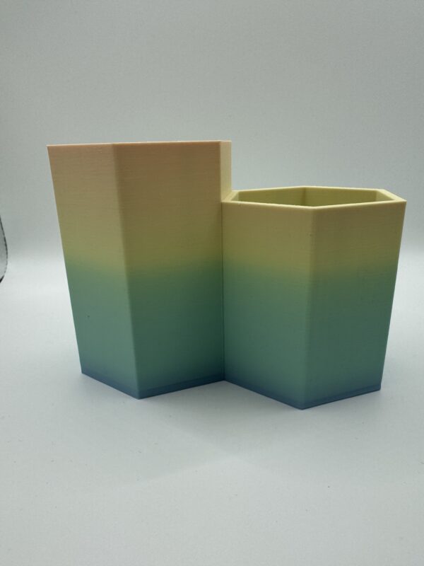 Gradient Hexagonal 3D Desk Pots – Modern Pen Holders or Mini Planters - Image 5