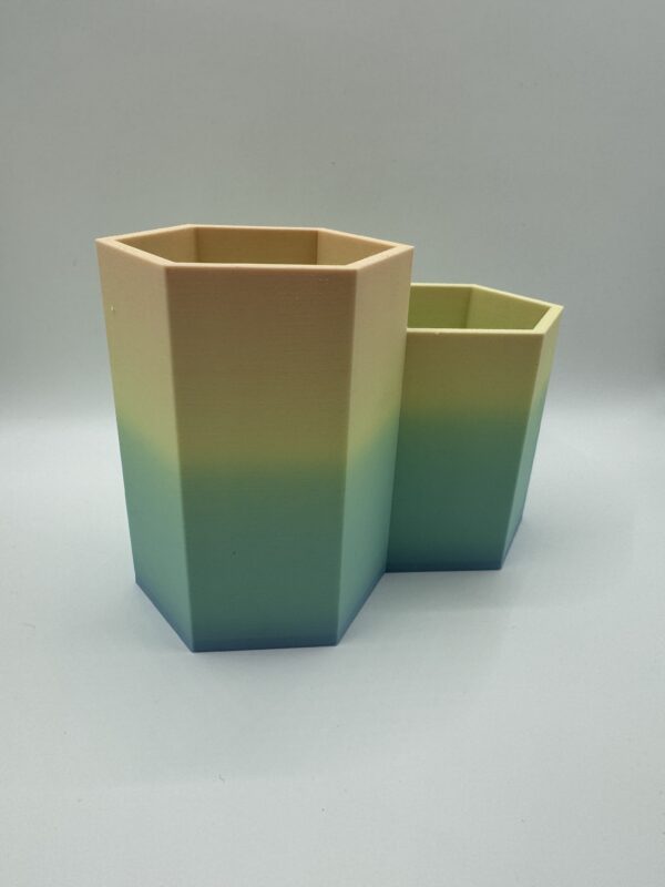 Gradient Hexagonal 3D Desk Pots – Modern Pen Holders or Mini Planters - Image 4