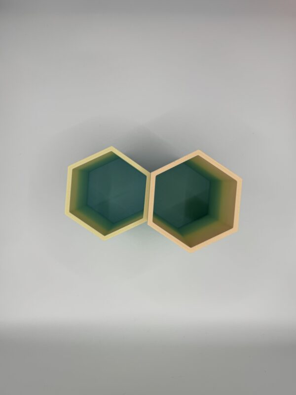 Gradient Hexagonal 3D Desk Pots – Modern Pen Holders or Mini Planters - Image 2