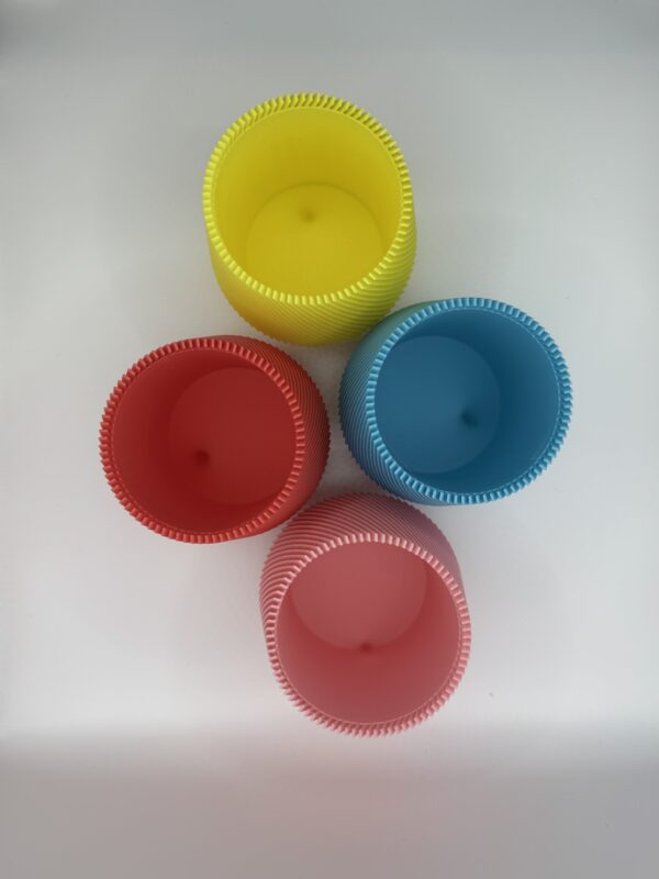 ?️ 3D Colourful Ribbed Pen Holder – Modern Desk Organiser Pot - Image 3