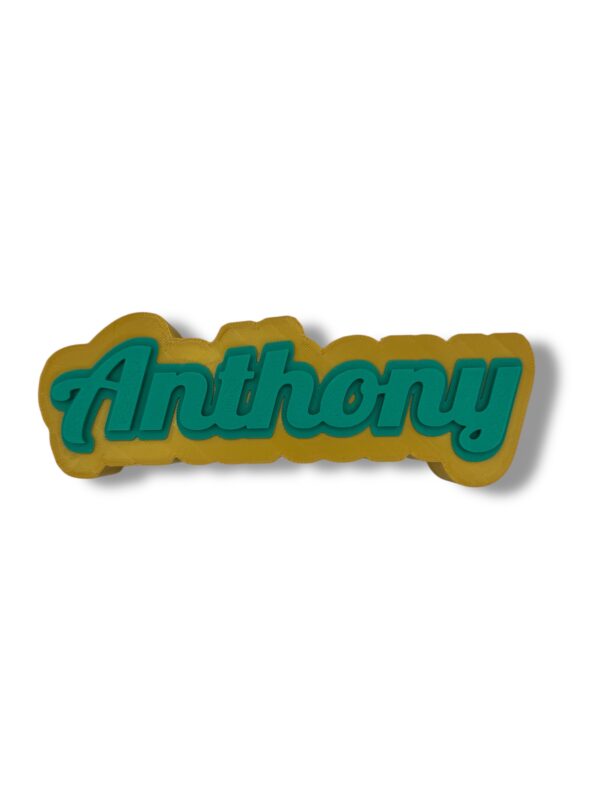 dual-colour personalised name plaque