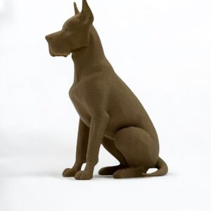 Great Dane 3D Figurine – Minimalist Solid Colour Dog Model
