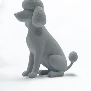 Poodle 3D Figurine – Stylish Solid Colour Dog Sculpture