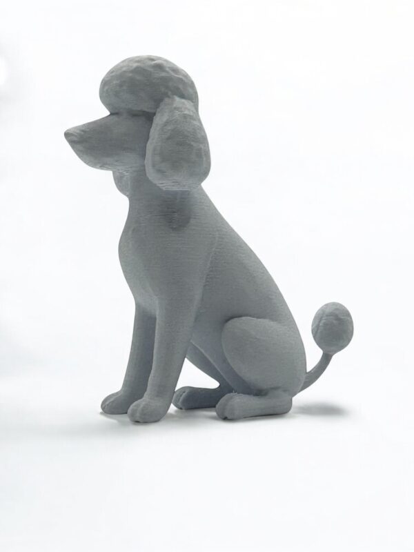 Poodle 3D Figurine – Stylish Solid Colour Dog Sculpture