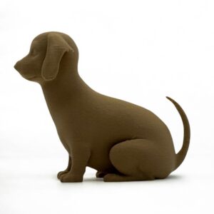 Dachshund 3D Figurine – Adorable Solid Colour Wiener Dog Sculpture