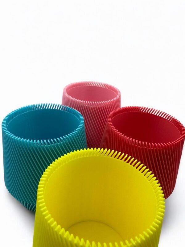 ?️ 3D Colourful Ribbed Pen Holder – Modern Desk Organiser Pot - Image 2