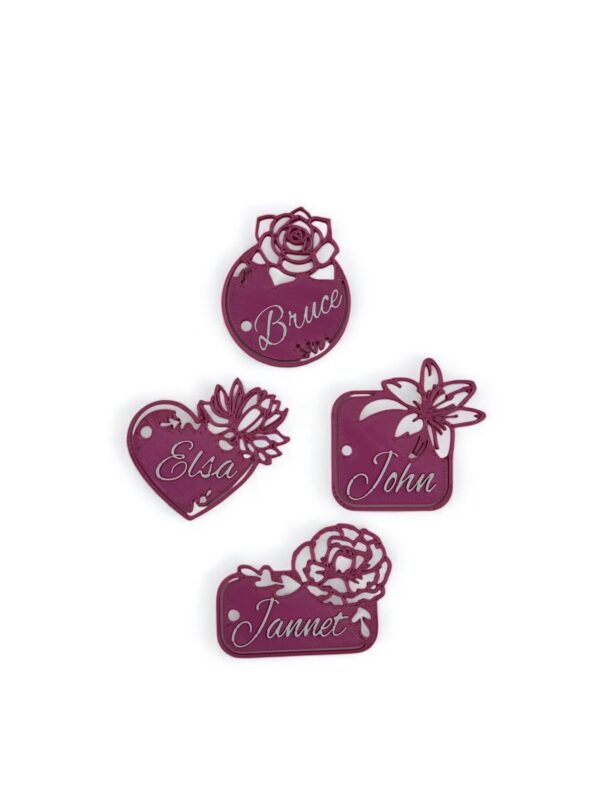 ? 3D Personalised Wedding Table Name Toppers – Elegant Floral Place Settings